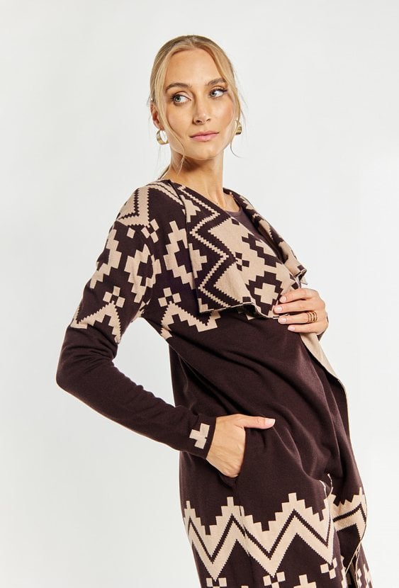 Kardigan damski z wzorem