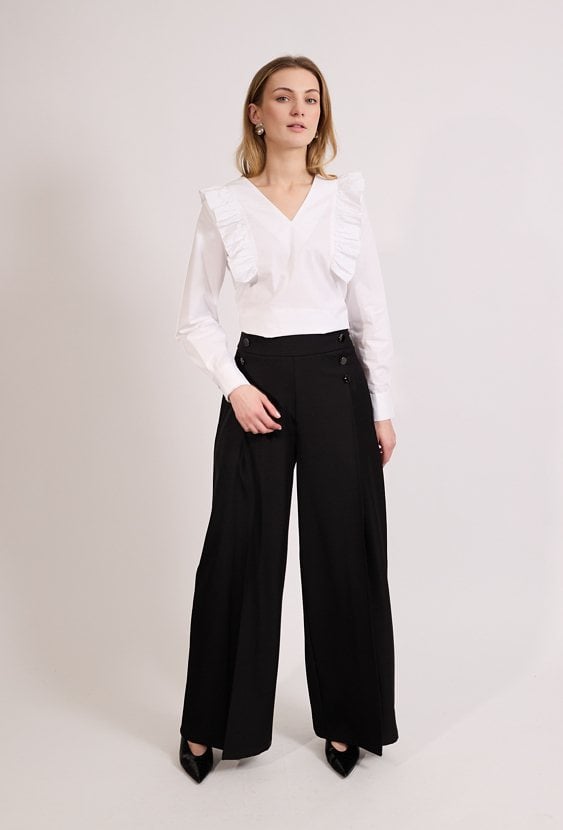 Eleganckie spodnie z szeroką nogawką