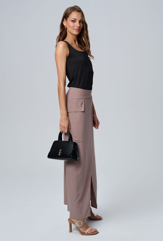 Długa spódnica z domieszką wiskozy