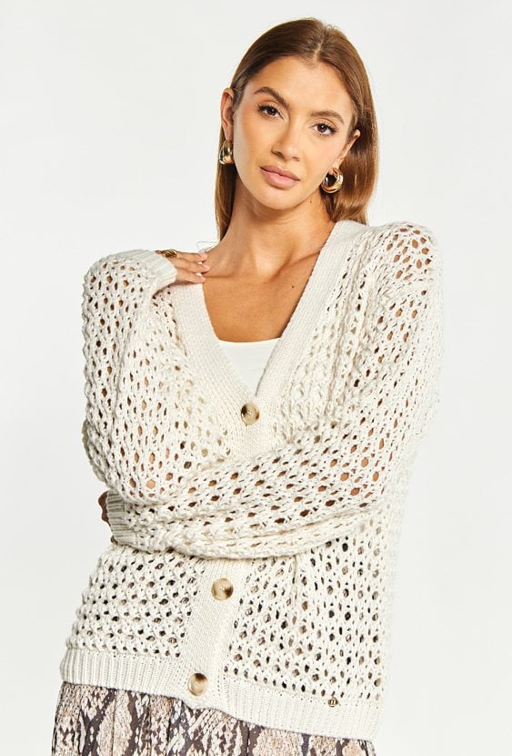 Ażurowy sweter damski