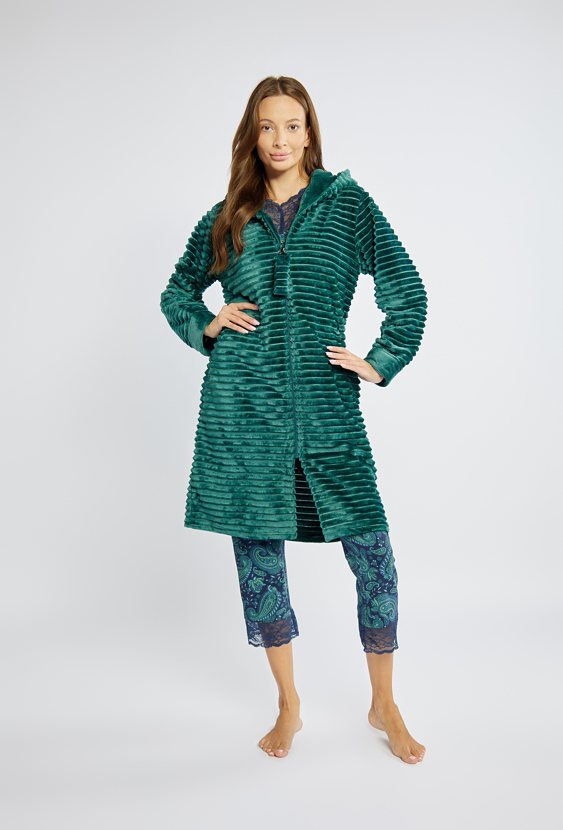 Damski szlafrok z kapturem