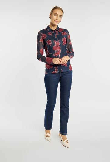 Koszula z kwiatowym motywem