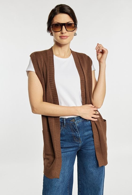 Kardigan damski z kieszeniami