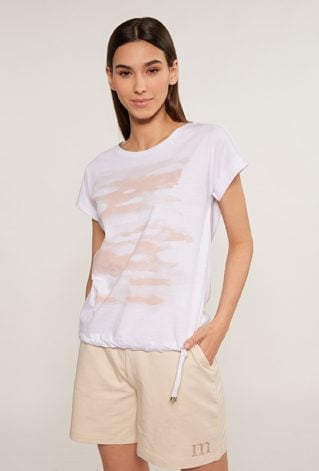 Bawełniany t-shirt z ozdobnym panelem