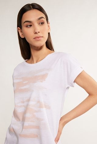 Bawełniany t-shirt z ozdobnym panelem