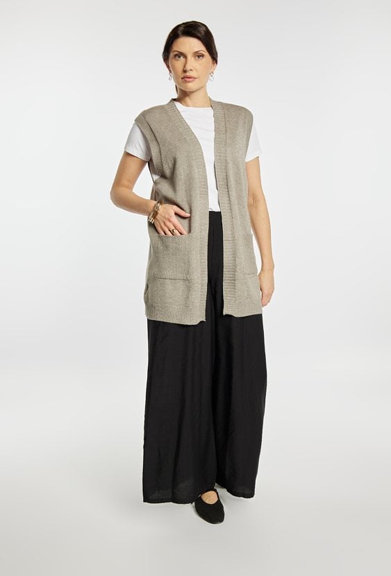 Kardigan damski z kieszeniami