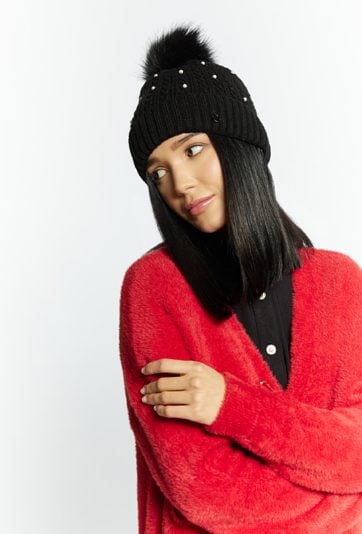 Czapka damska z pomponem