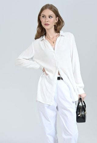 Koszula z długim rękawem z wiskozy