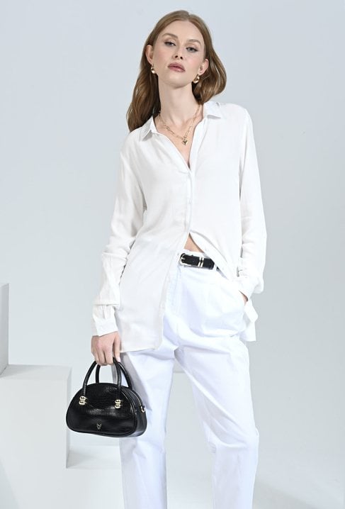 Koszula z długim rękawem z wiskozy