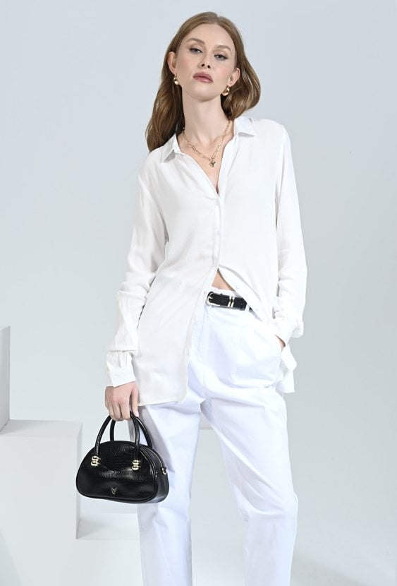 Koszula z długim rękawem z wiskozy