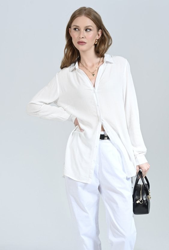 Koszula z długim rękawem z wiskozy