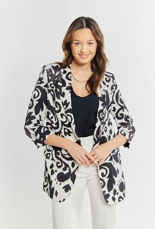 Dłuższa marynarka z wzorem