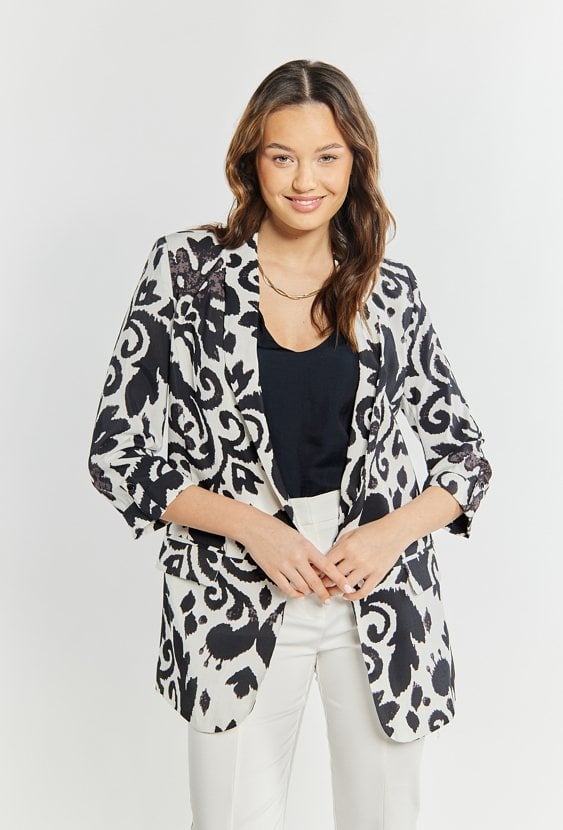 Dłuższa marynarka z wzorem