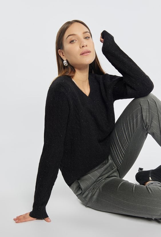 Sweter damski z połyskiem