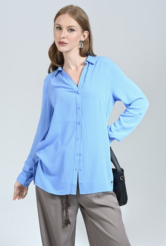 Koszula z długim rękawem z wiskozy