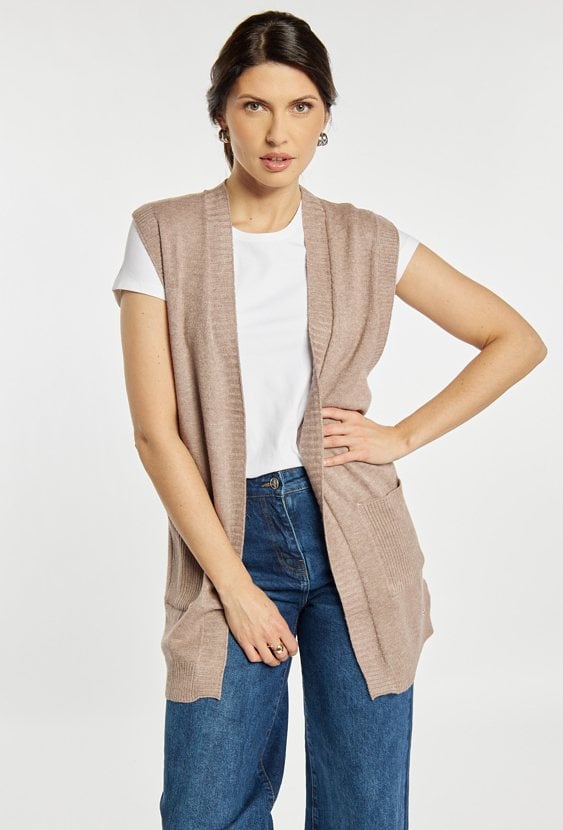 Kardigan damski z kieszeniami