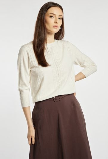 Sweter damski z ażurowym wzorem