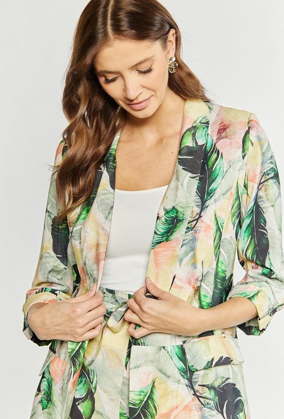 Dłuższa marynarka z wzorem