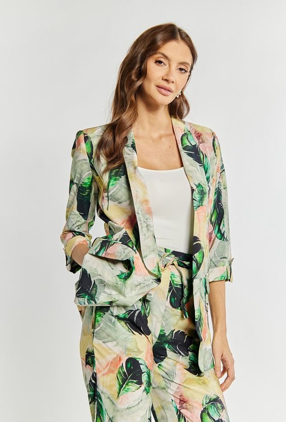 Dłuższa marynarka z wzorem