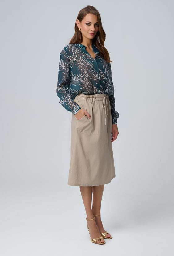 Wiskozowa spódnica z kieszeniami