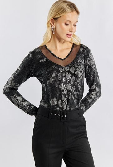 Bluzka damska z wężowym wzorem