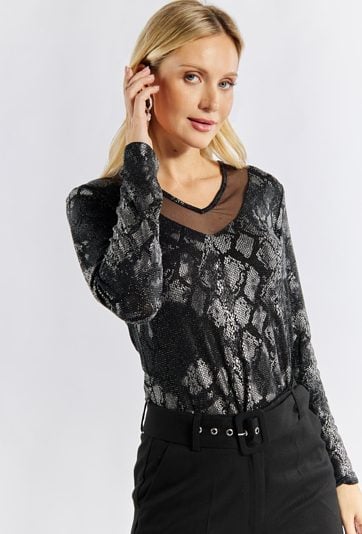 Bluzka damska z wężowym wzorem