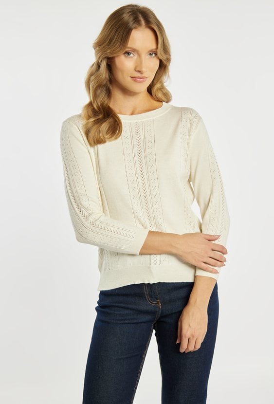 Sweter damski z ażurowym wzorem