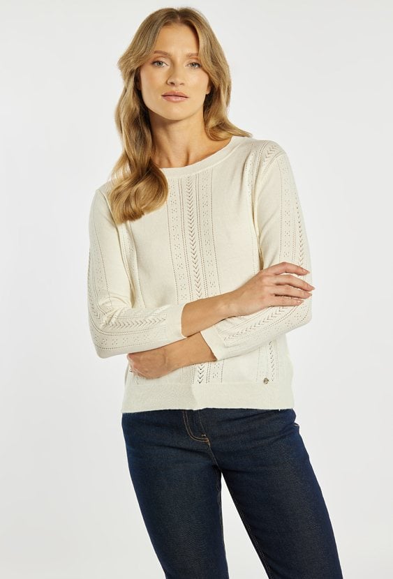 Sweter damski z ażurowym wzorem