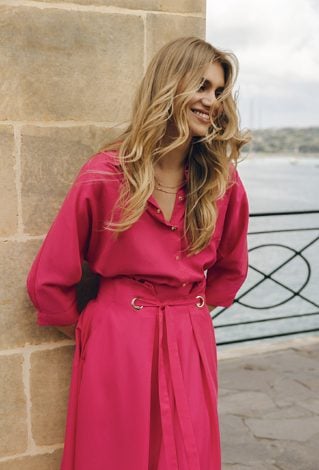 Różowa koszula z lyocellu