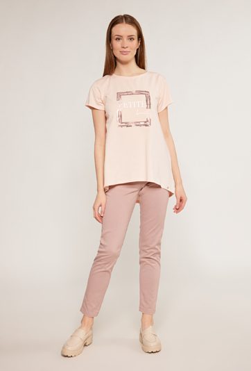 Bawełniany t-shirt z dłuższym tyłem