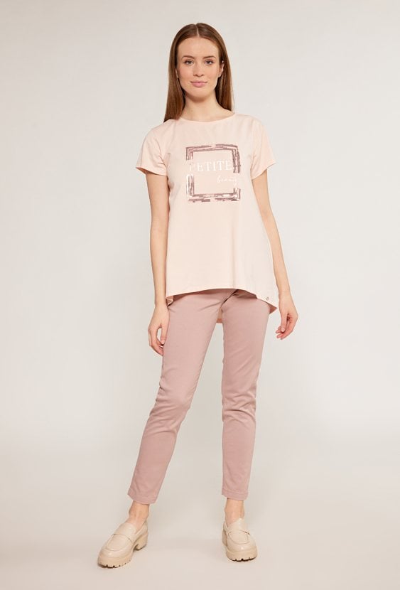 Bawełniany t-shirt z dłuższym tyłem