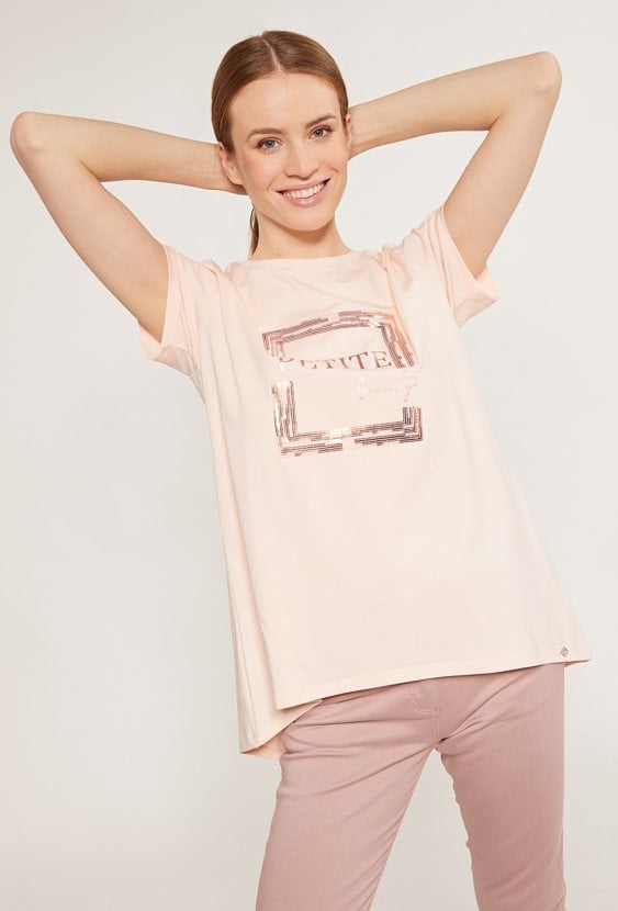 Bawełniany t-shirt z dłuższym tyłem