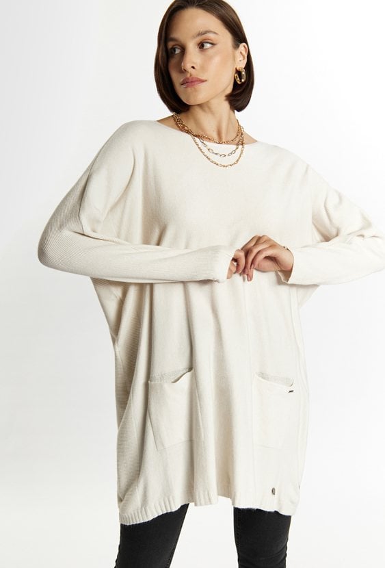 Sweter damski z kieszonkami