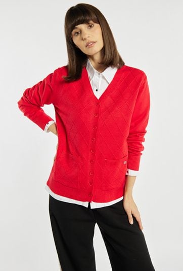 Kardigan damski z kieszonkami