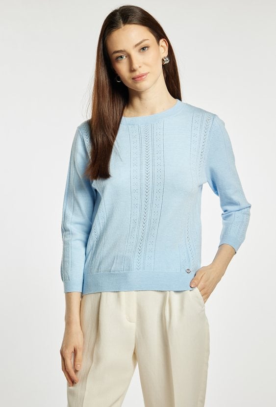 Sweter damski z ażurowym wzorem