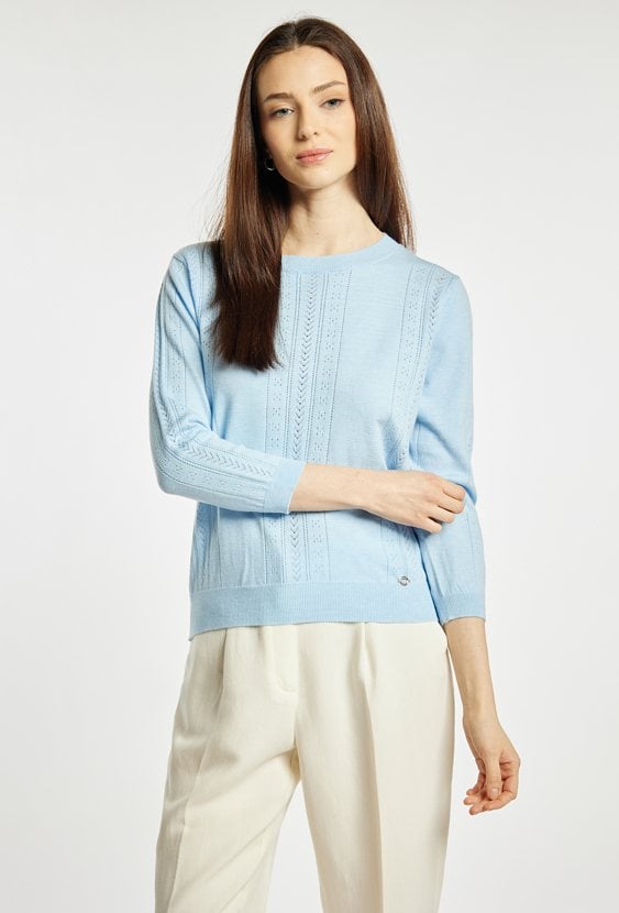 Sweter damski z ażurowym wzorem