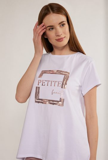 Bawełniany t-shirt z dłuższym tyłem