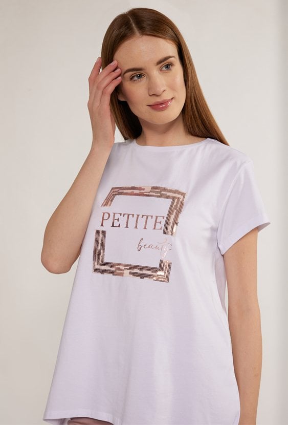 Bawełniany t-shirt z dłuższym tyłem