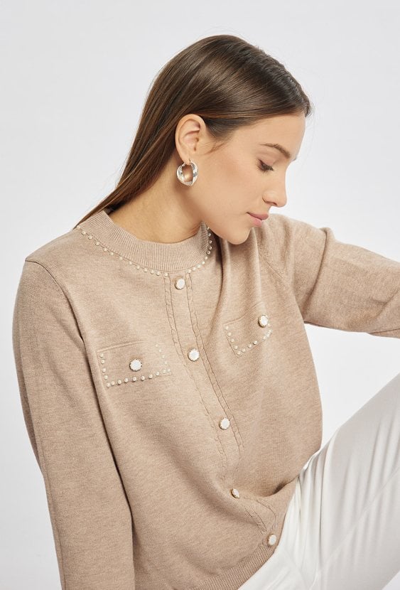 Sweter damski z aplikacjami