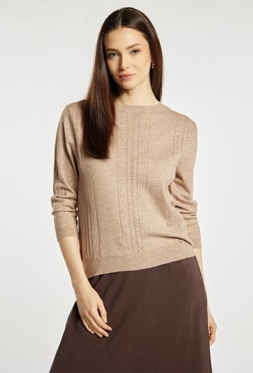 Sweter damski z ażurowym wzorem