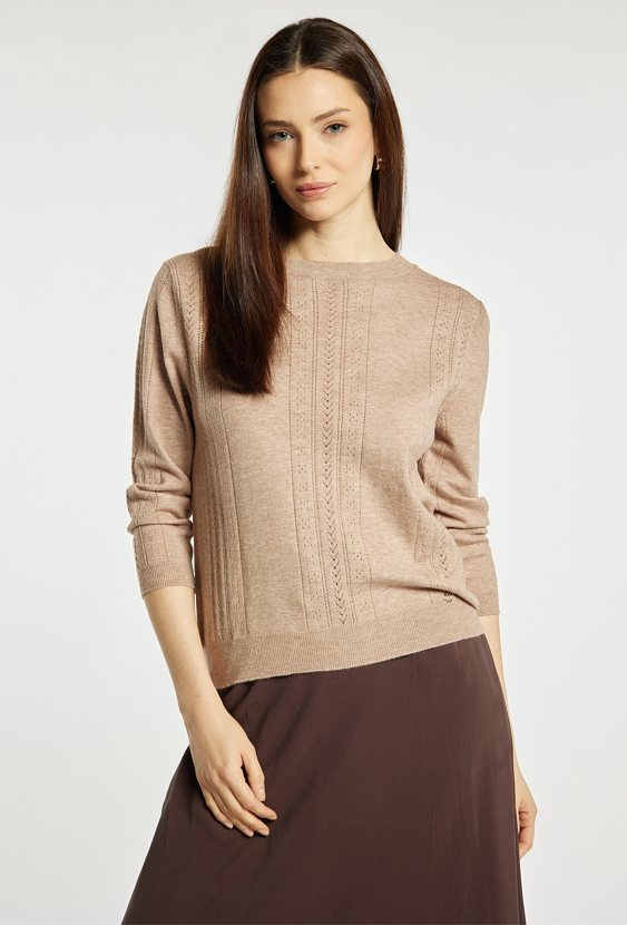 Sweter damski z ażurowym wzorem