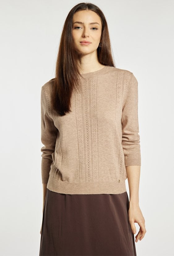 Sweter damski z ażurowym wzorem