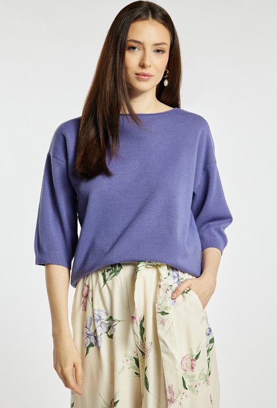 Gładki sweter damski