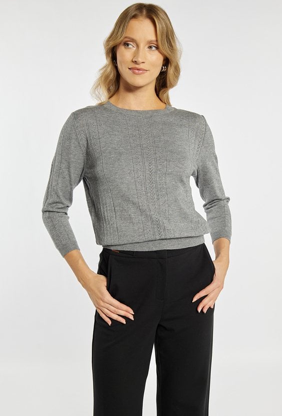 Sweter damski z ażurowym wzorem