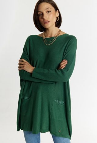 Sweter damski z kieszonkami