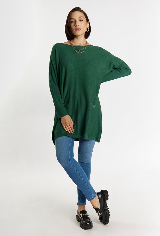 Sweter damski z kieszonkami