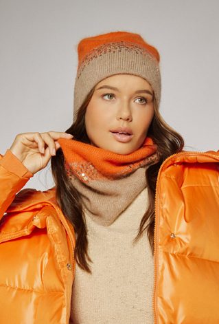 Dwukolorowy szalik z cekinami