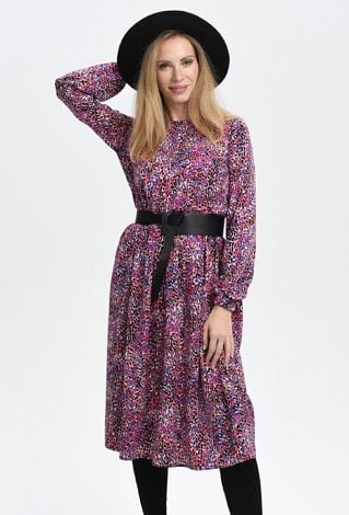 Satynowa sukienka w zwierzęcy print