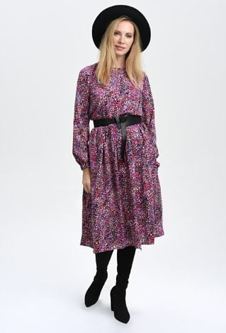 Satynowa sukienka w zwierzęcy print