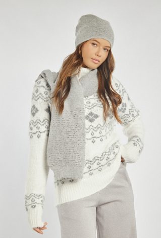 Jasnoszary szalik damski